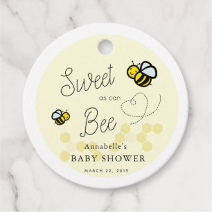 Étiquettes Cadeau Doux comme peut Abeille Merci de Baby shower jaune