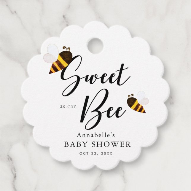 Étiquettes Cadeau Doux comme peut Baby shower Merci (Devant)