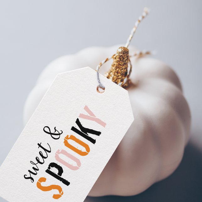 Étiquettes-cadeau Doux Et Éffrayant Coloré | Bonne Halloween (Créateur téléchargé)