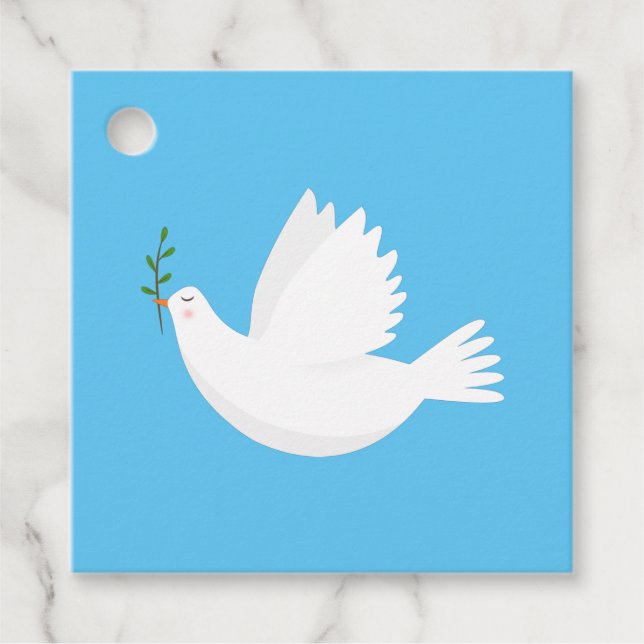 Étiquettes Cadeau Dove with olive branch (Devant)