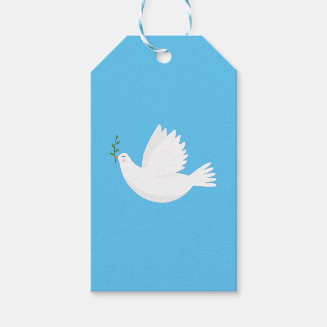 Étiquettes-cadeau Dove with olive branch (Devant)