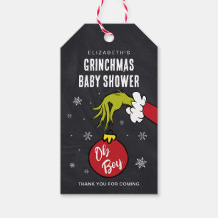 Étiquettes-cadeau Dr. Seuss   Baby Shower Grinch Garçon Manque