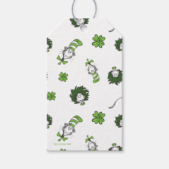 Étiquettes-cadeau Dr Seuss | Chat dans le Motif Casquette Clover (Devant)