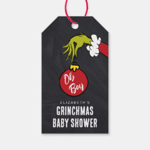 Étiquettes-cadeau Dr Seuss   Oh Garçon Grinch Baby shower Favoriser 
