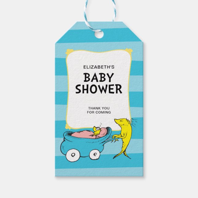 Étiquettes-cadeau Dr Seuss | Un poisson - Baby shower garçon (Devant)
