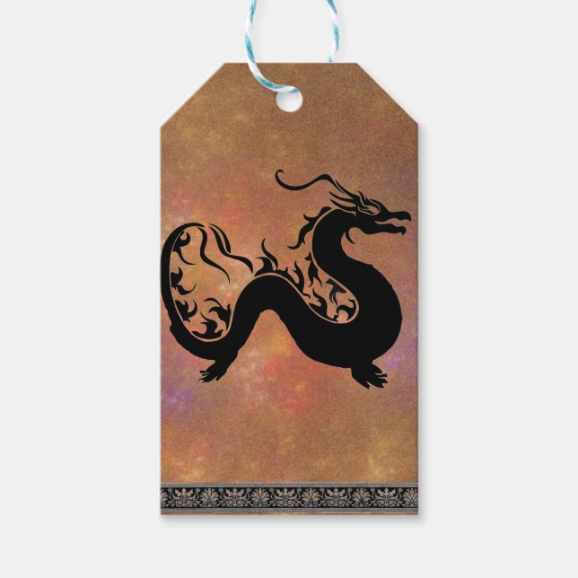 Étiquettes-cadeau Dragon asiatique (Devant)