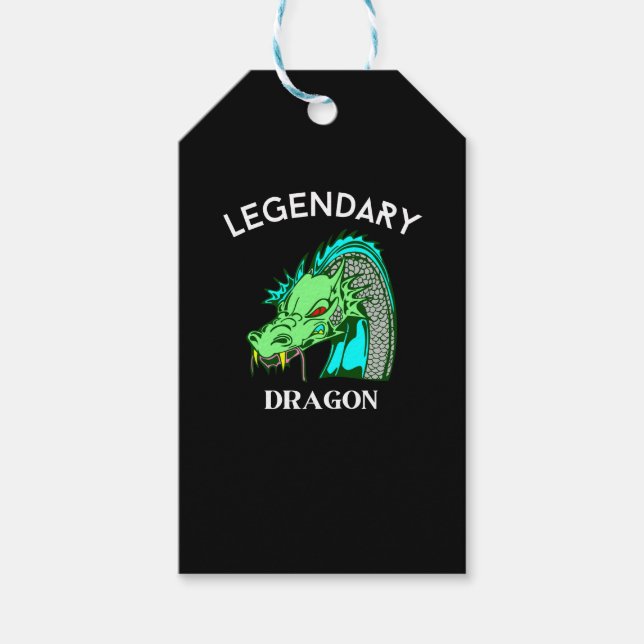 Étiquettes-cadeau Dragon légendaire (Devant)