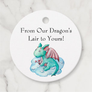 Étiquettes Cadeau Dragon Turquoise Du Coin De Notre Dragon À La Vôtr