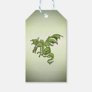 Étiquettes-cadeau Dragon volant vert