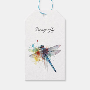 Étiquettes-cadeau Dragonfly colorée personnalisable