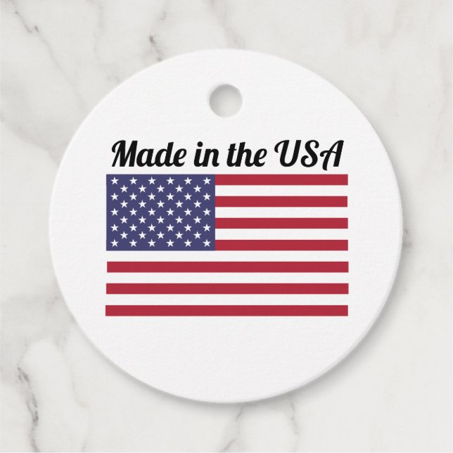 Étiquettes Cadeau Drapeau américain fabriqué aux Etats-Unis (Devant)