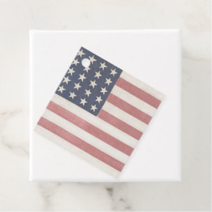 Étiquettes Cadeau Drapeau américain rustique