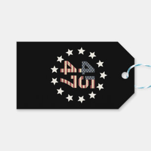 Étiquettes-cadeau Drapeau américain vintage Trump 45 47 étoiles USA