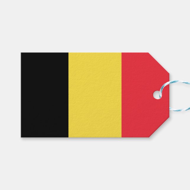 Étiquettes-cadeau Drapeau belge (Devant (Horizontal))