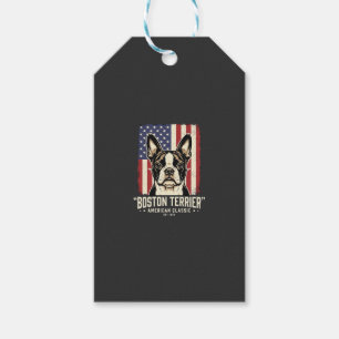 Étiquettes-cadeau Drapeau Classique Américain Boston Terrier