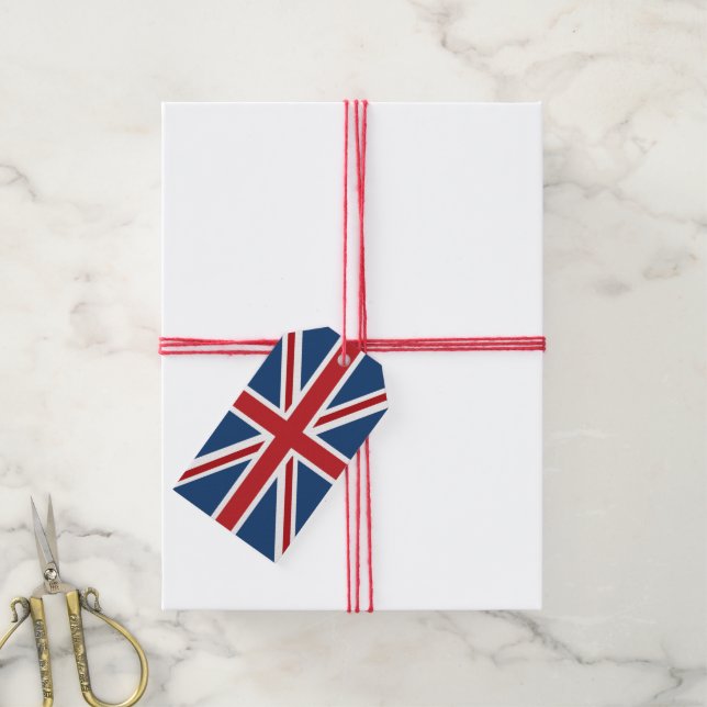 Étiquettes-cadeau Drapeau classique Union Jack UK (Avec de la ficelle)