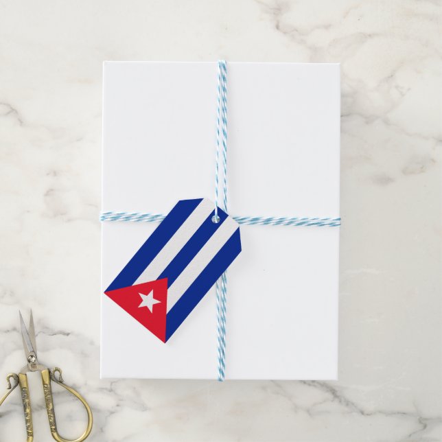 Étiquettes-cadeau Drapeau Cuba (Avec de laficelle)