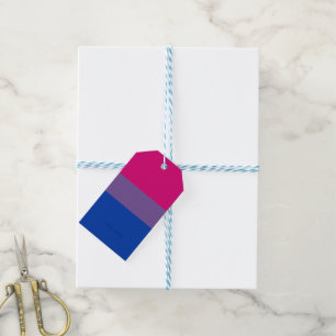 Étiquettes-cadeau Drapeau de fierté bisexuel de SlipperyJoe's lavand