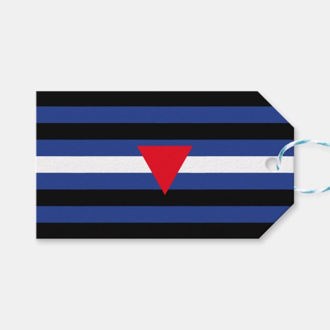 Étiquettes-cadeau Drapeau de fierté cuir queer (Devant (Horizontal))