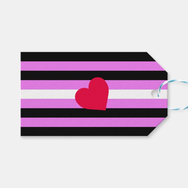 Étiquettes-cadeau Drapeau de fierté de fille de cuir (Devant (Horizontal))