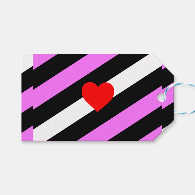 Étiquettes-cadeau Drapeau de fierté de fille de cuir (Devant (Horizontal))