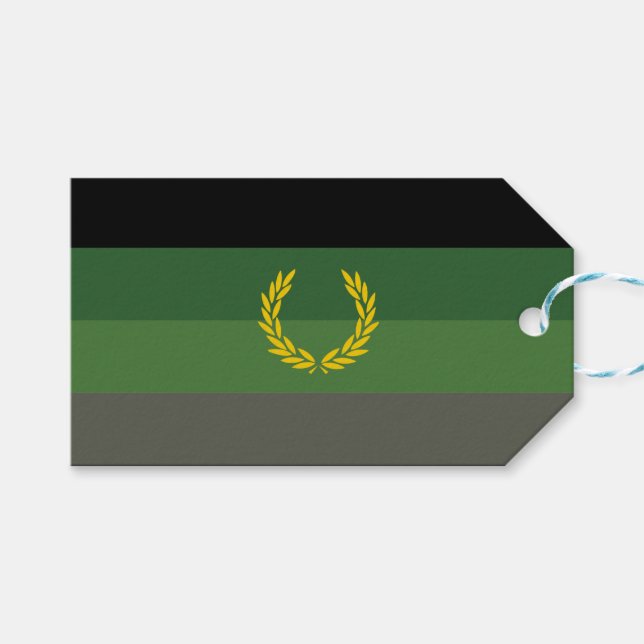 Étiquettes-cadeau Drapeau de fierté de l'uniforme militaire (Devant (Horizontal))
