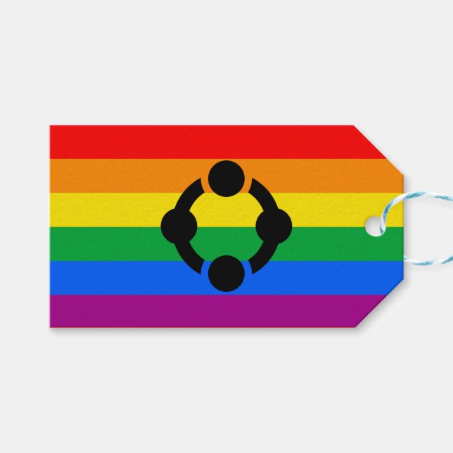 Étiquettes-cadeau Drapeau de fierté de niche arc-en-ciel (Devant (Horizontal))