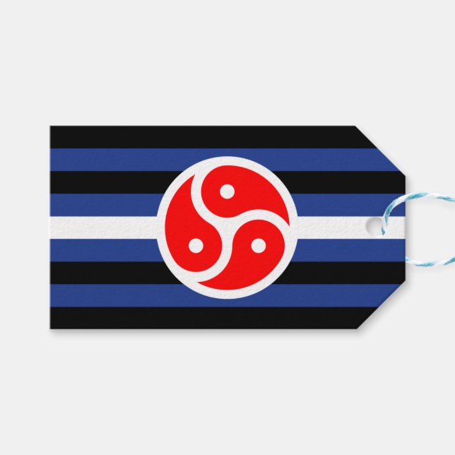 Étiquettes-cadeau Drapeau de fierté de pratique en cuir (Devant (Horizontal))