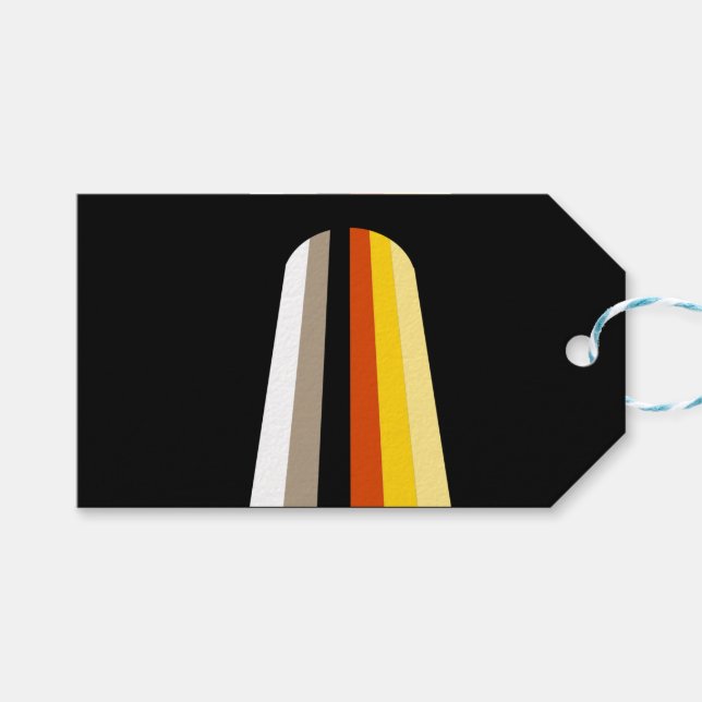 Étiquettes-cadeau Drapeau de fierté des cheveux longs (Devant (Horizontal))