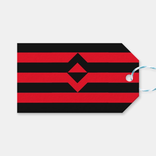 Étiquettes-cadeau Drapeau de fierté du poing (Devant (Horizontal))