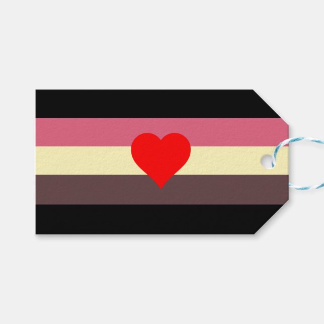 Étiquettes-cadeau Drapeau de fierté grasse (Devant (Horizontal))