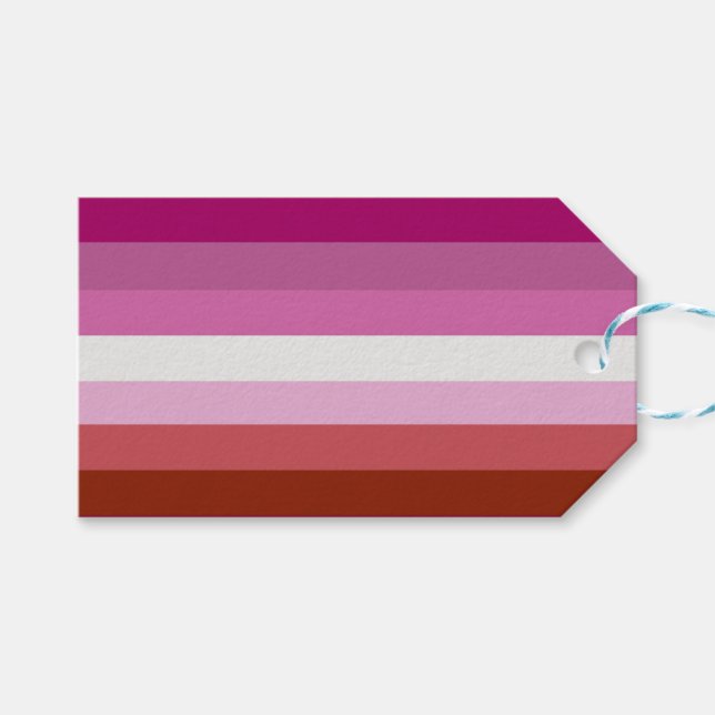 Étiquettes-cadeau Drapeau de fierté lesbienne (Origine) (Devant (Horizontal))