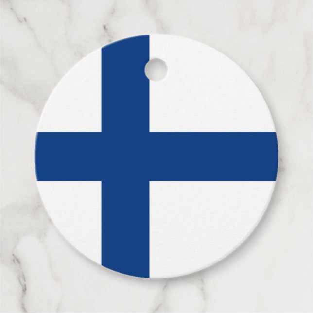 Étiquettes Cadeau Drapeau de Finlande (Devant)