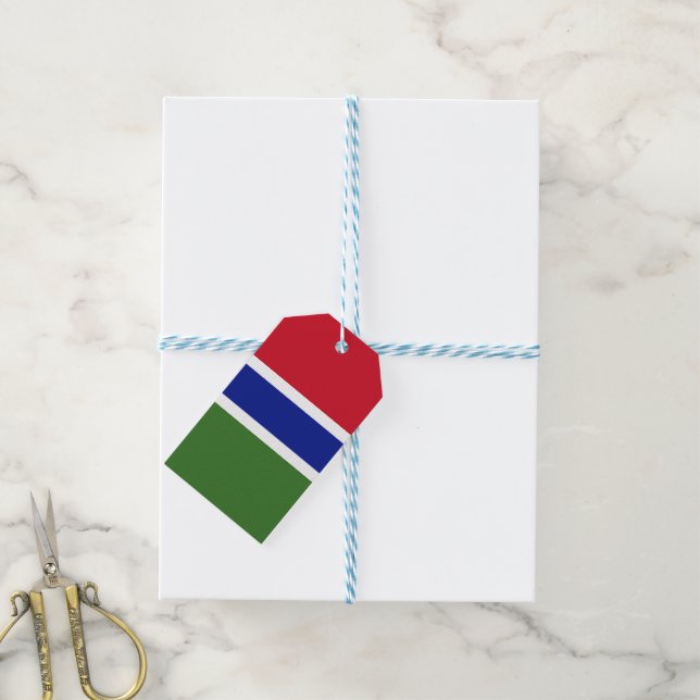 Étiquettes-cadeau Drapeau de Gambie (Avec de laficelle)