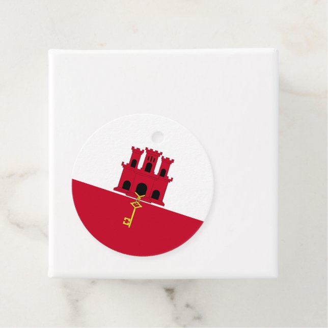 Étiquettes Cadeau Drapeau de Gibraltar (En situation)