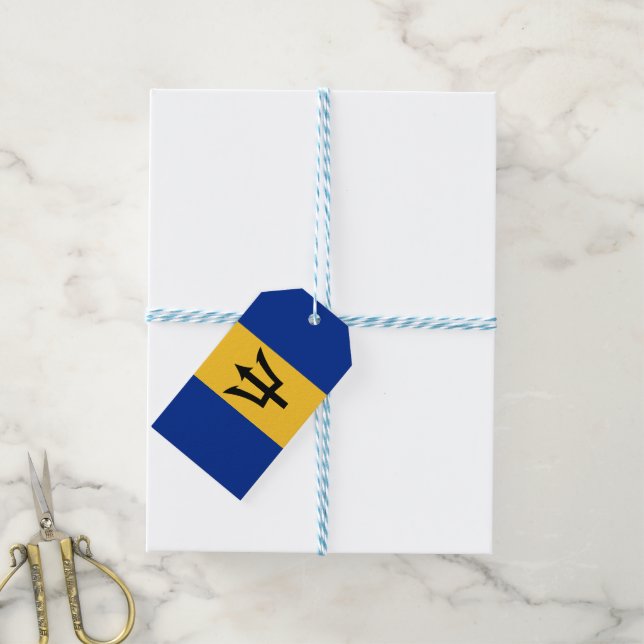 Étiquettes-cadeau Drapeau de la Barbade (Avec de laficelle)