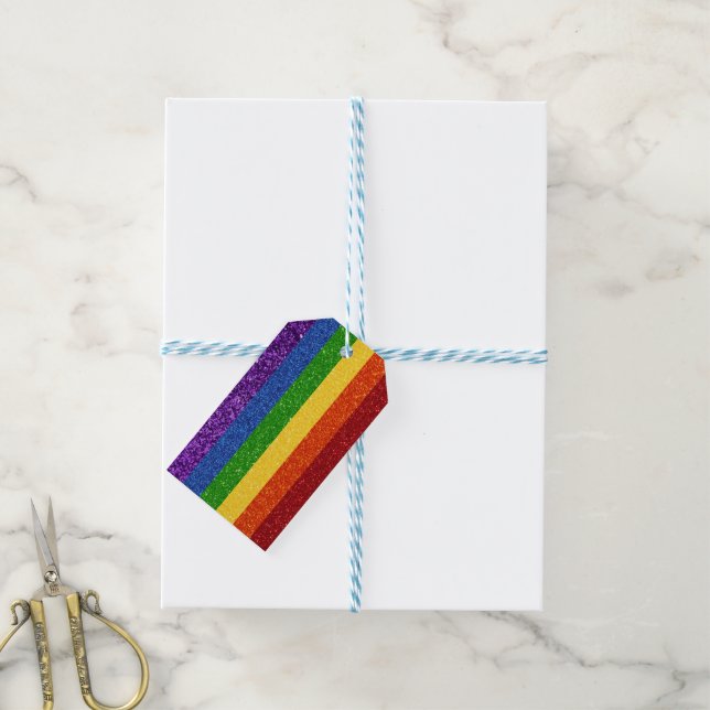 Étiquettes-cadeau Drapeau de la Fierté arc-en-ciel LGBT Parties scin (Avec de laficelle)
