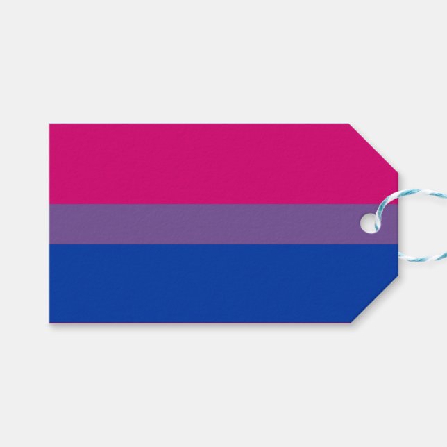 Étiquettes-cadeau Drapeau de la fierté bisexuelle (Devant (Horizontal))
