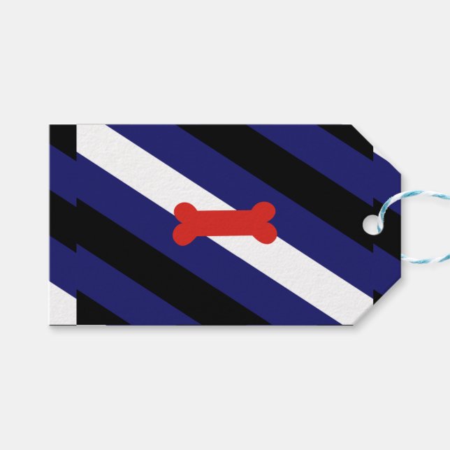 Étiquettes-cadeau Drapeau de la fierté de jeu de chiot (Devant (Horizontal))