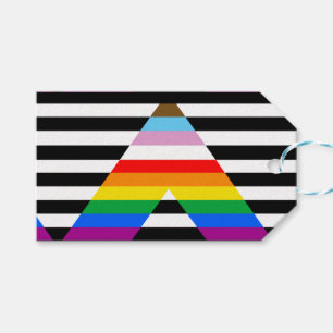 Étiquettes-cadeau Drapeau de la fierté de progrès d'allié