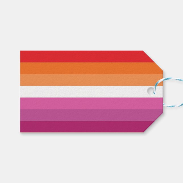 Étiquettes-cadeau Drapeau de la fierté lesbienne (Devant (Horizontal))
