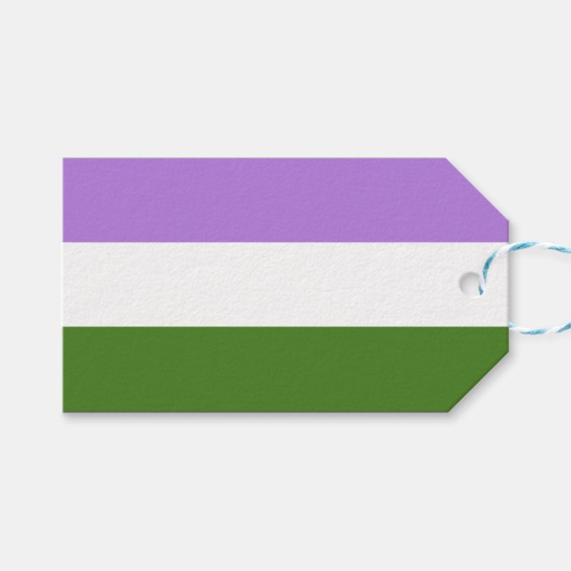 Étiquettes-cadeau Drapeau de la fierté queer (Devant (Horizontal))