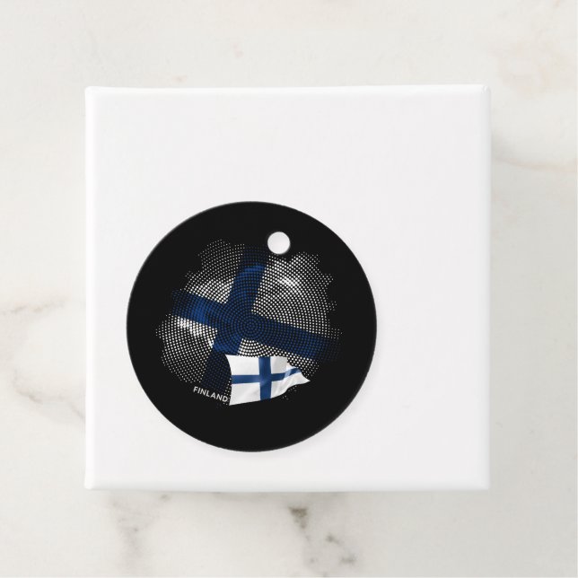 Étiquettes Cadeau Drapeau de la Finlande (En situation)