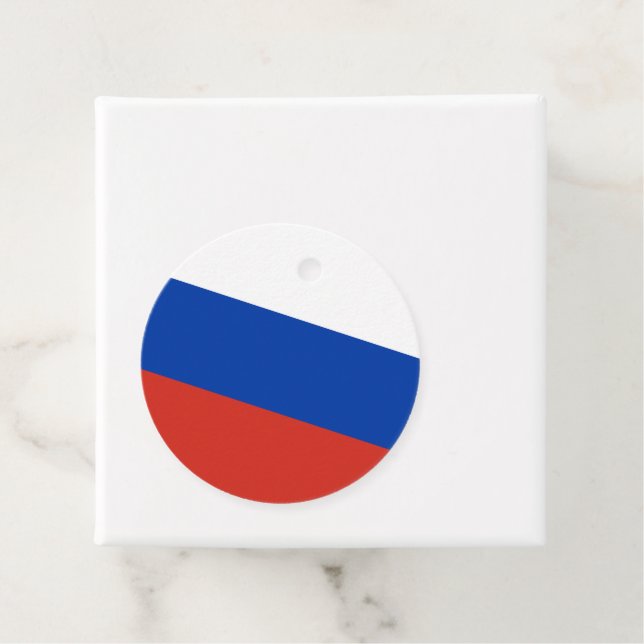Étiquettes Cadeau Drapeau de la Russie (En situation)