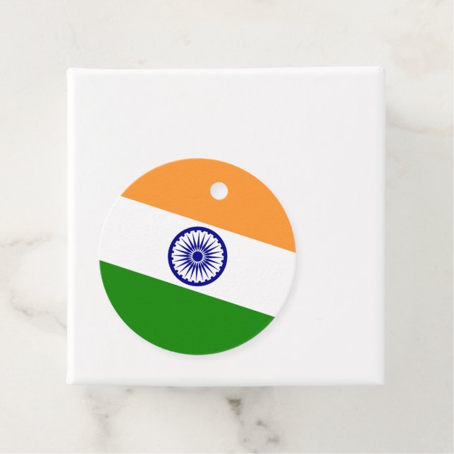 Étiquettes Cadeau Drapeau de l'Inde (En situation)