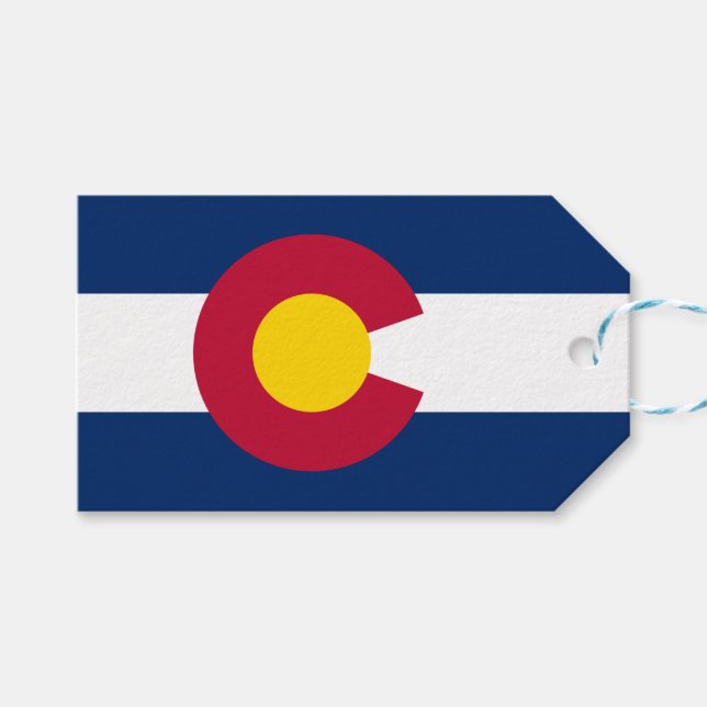 Étiquettes-cadeau Drapeau d'Etat du Colorado (Devant (Horizontal))