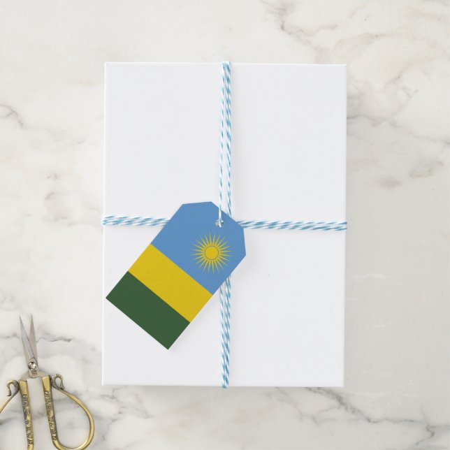 Étiquettes-cadeau Drapeau du Rwanda (Avec de laficelle)