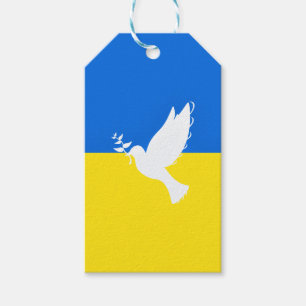 Étiquettes-cadeau Drapeau d'Ukraine - Dove of Peace - Freedom - Peac