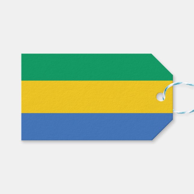 Étiquettes-cadeau Drapeau gabonais (Gabon) (Devant (Horizontal))