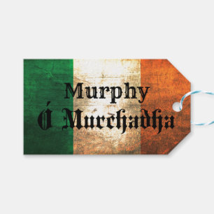 Étiquettes-cadeau Drapeau irlandais Murphy